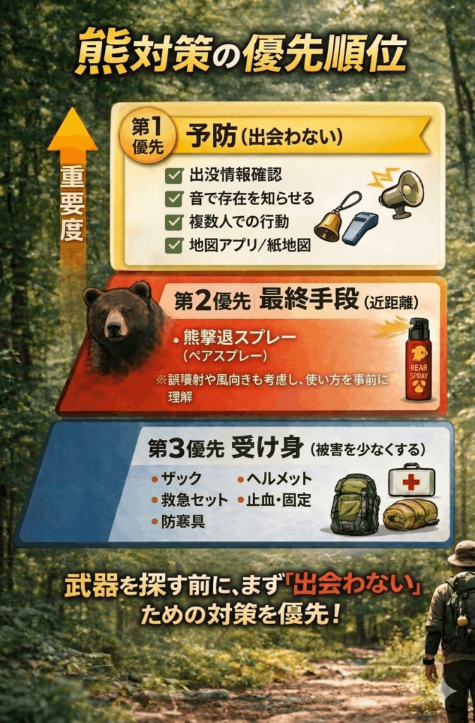 熊対策優先度1位は出会わないこと