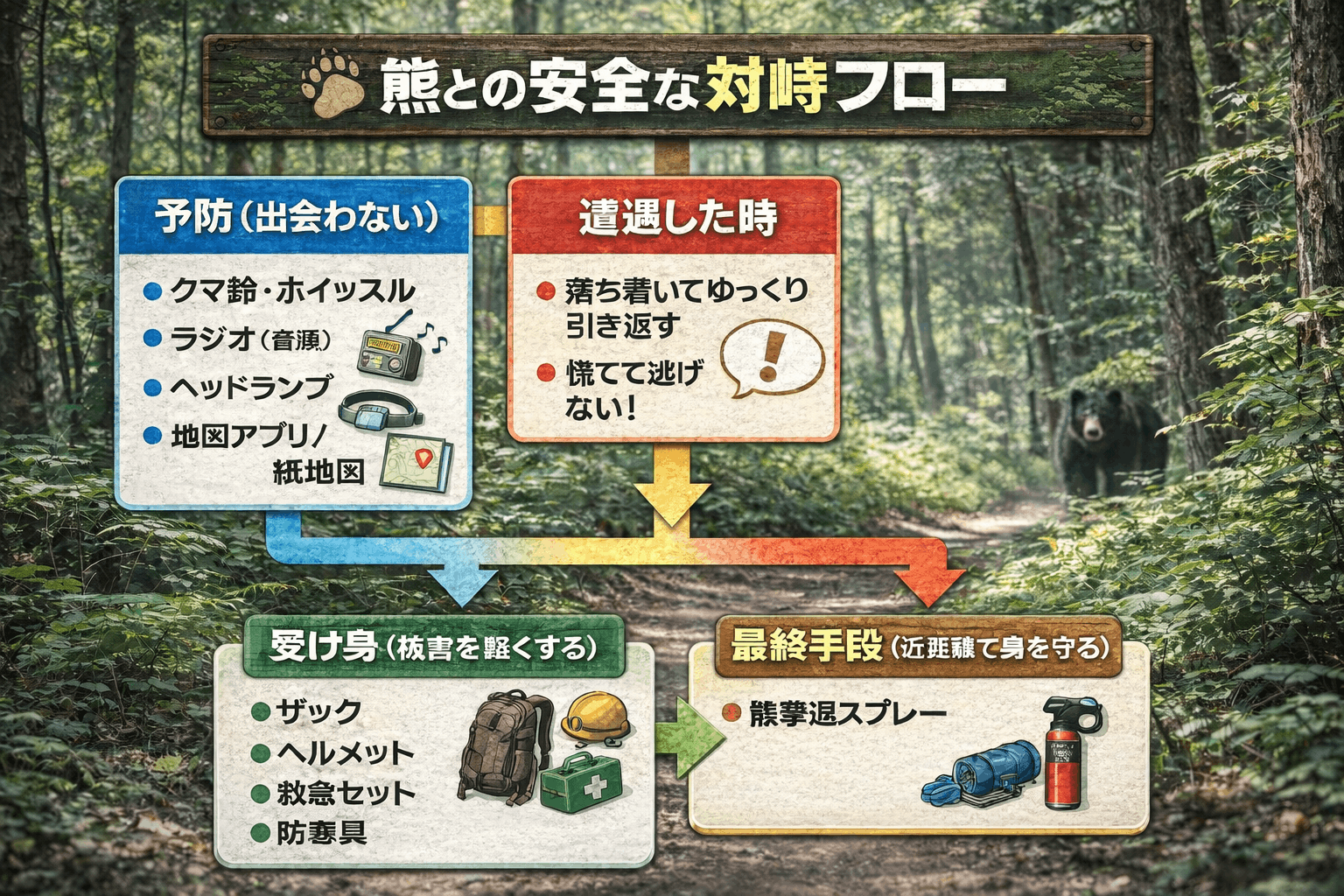 熊との安全な対峙フロー