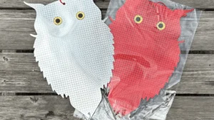 鳥よけフクロウ反射板 2枚セット｜鈴付き・吊り下げ式
