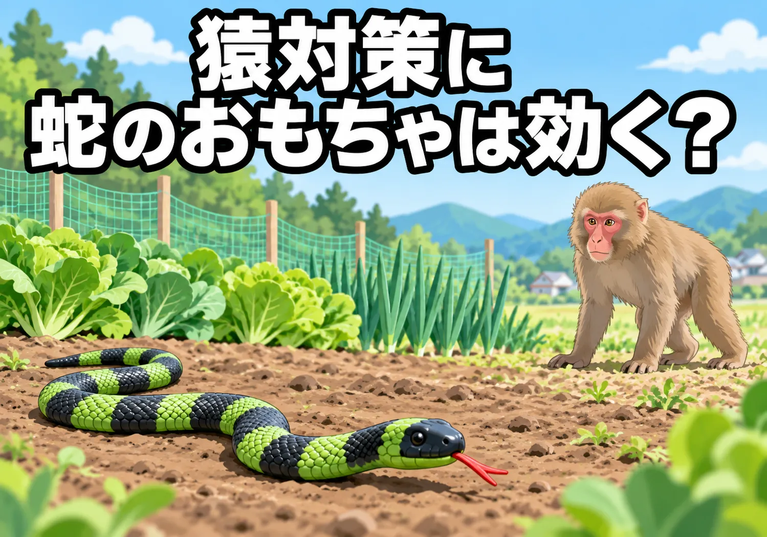 猿対策、蛇は効くか？
