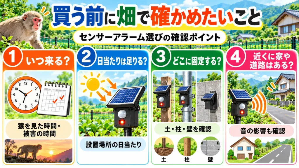 猿対策のセンサーの購入前ポイント