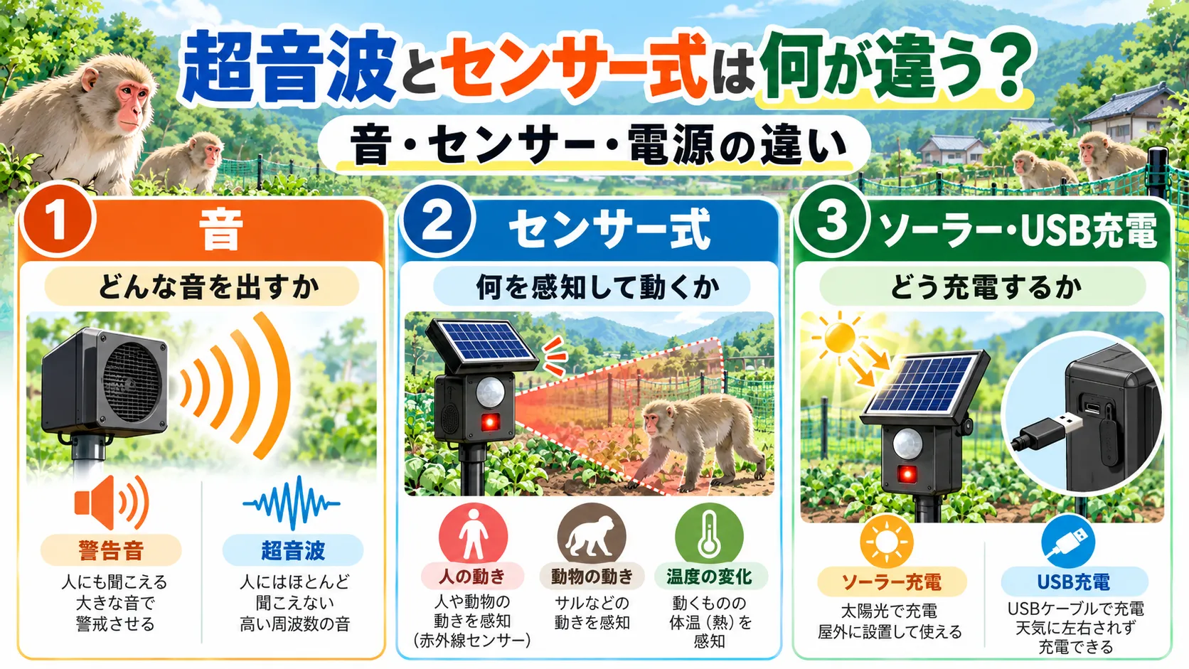 猿対策超音波は効くか